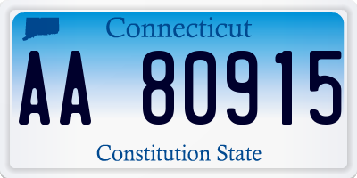 CT license plate AA80915