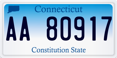 CT license plate AA80917