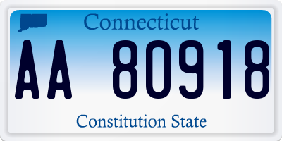 CT license plate AA80918