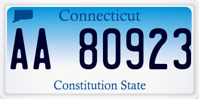 CT license plate AA80923