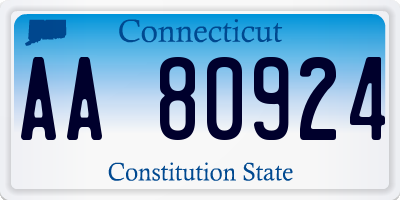 CT license plate AA80924