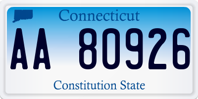 CT license plate AA80926