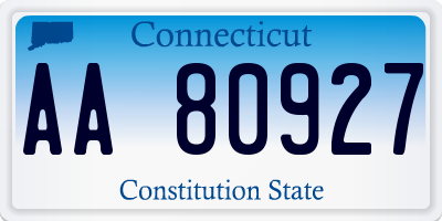 CT license plate AA80927