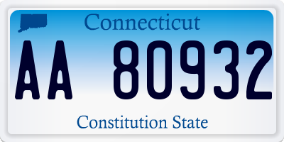 CT license plate AA80932