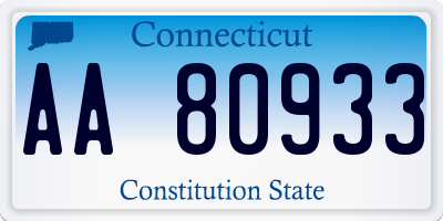 CT license plate AA80933