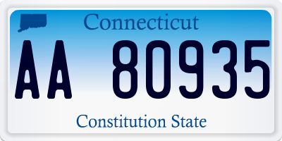 CT license plate AA80935