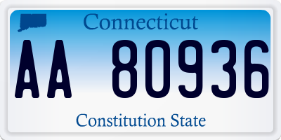 CT license plate AA80936