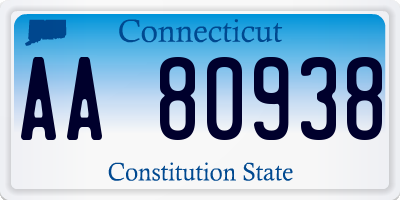 CT license plate AA80938