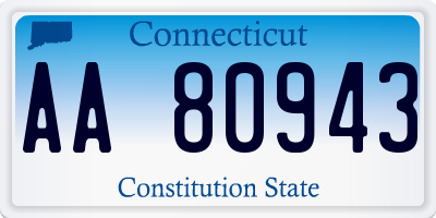 CT license plate AA80943