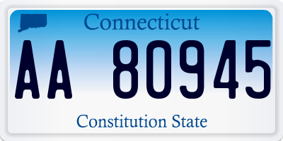 CT license plate AA80945