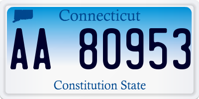 CT license plate AA80953