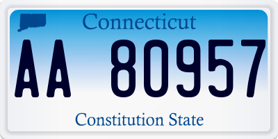 CT license plate AA80957