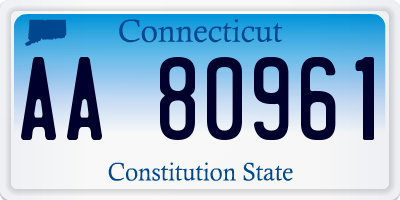 CT license plate AA80961