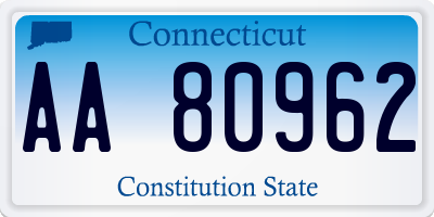 CT license plate AA80962