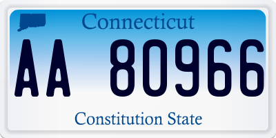 CT license plate AA80966