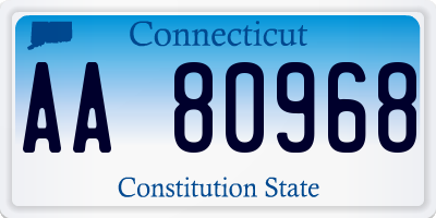 CT license plate AA80968