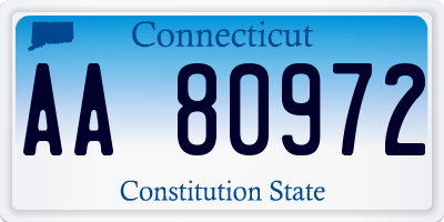 CT license plate AA80972