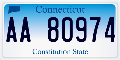 CT license plate AA80974