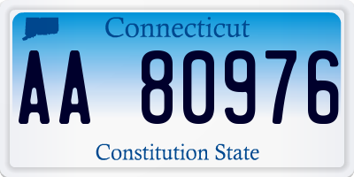 CT license plate AA80976