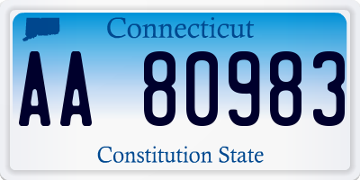 CT license plate AA80983