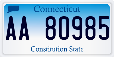 CT license plate AA80985