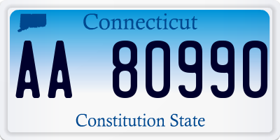 CT license plate AA80990
