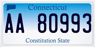 CT license plate AA80993