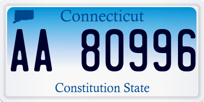 CT license plate AA80996