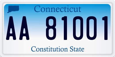 CT license plate AA81001