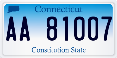 CT license plate AA81007