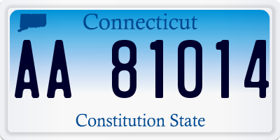 CT license plate AA81014