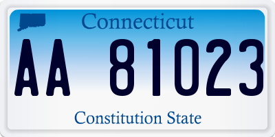 CT license plate AA81023