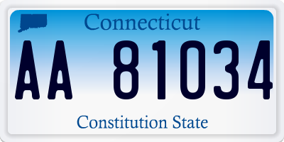 CT license plate AA81034