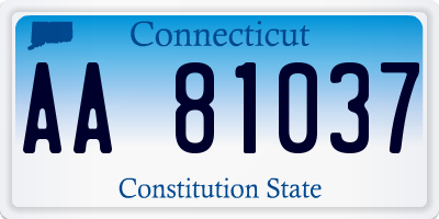 CT license plate AA81037