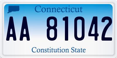 CT license plate AA81042