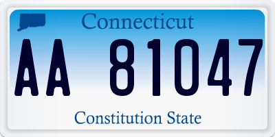 CT license plate AA81047