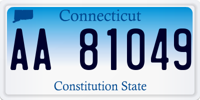 CT license plate AA81049