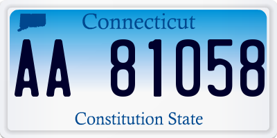 CT license plate AA81058