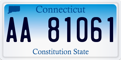 CT license plate AA81061