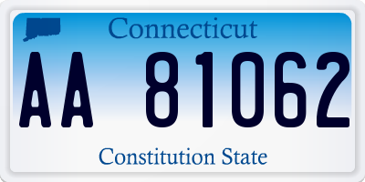CT license plate AA81062