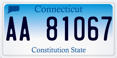 CT license plate AA81067