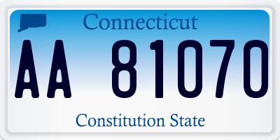 CT license plate AA81070