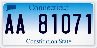 CT license plate AA81071