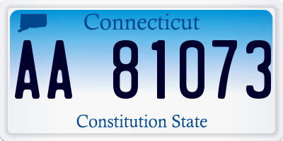 CT license plate AA81073