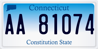 CT license plate AA81074