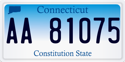 CT license plate AA81075