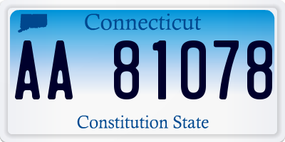 CT license plate AA81078