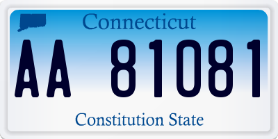 CT license plate AA81081