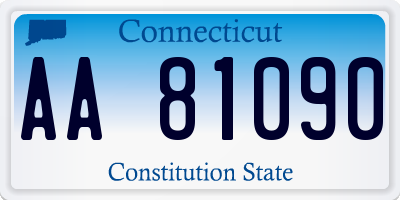 CT license plate AA81090