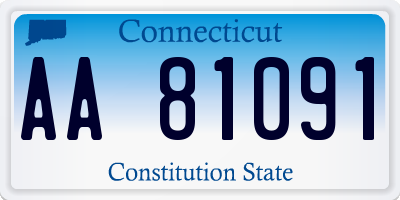 CT license plate AA81091